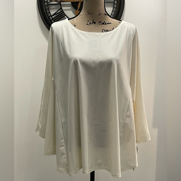 IC COLLECTION Tops Ic Collection Xxl Cream Stretch Flowy 34 Sleeve
